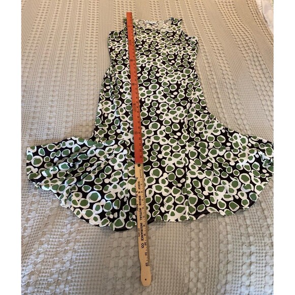 Danny & Nicole Dress size 10 Green Cream Fit & Flare + Stretch Sleeveless FUN - Picture 12 of 12